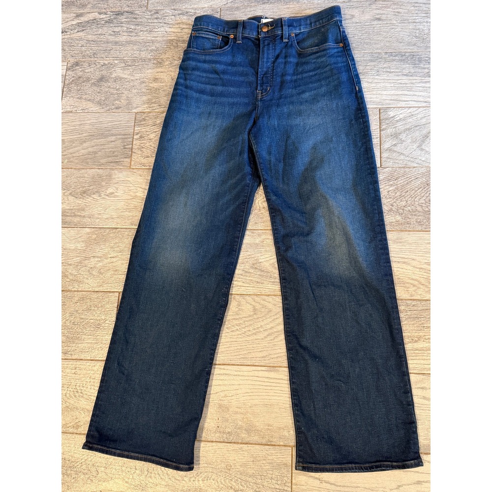 Madewell Wide Leg Jeans 29 Dark Wash High Rise Stretch NV365 Boho Denim Jean